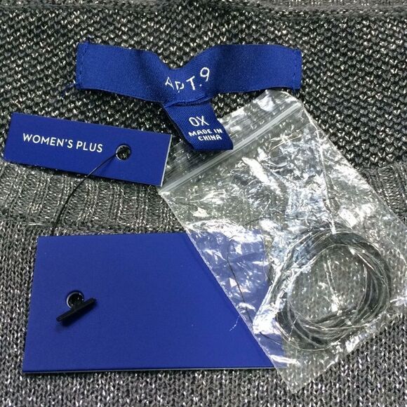 Apt. 9 Gray Black Ombré Sparkle Sweater- NEW - Picture 4 of 7